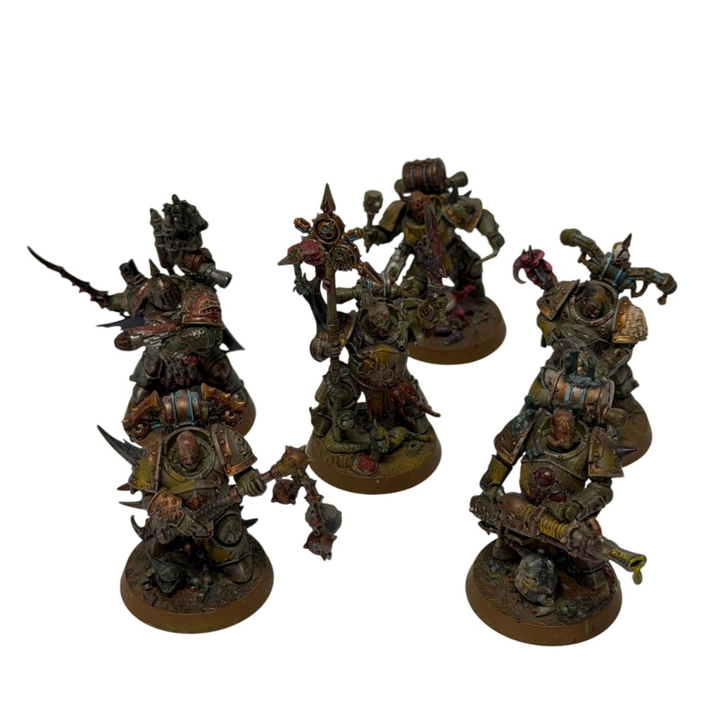 Warhammer 40k Death Guard Plague Marines Painted Chaos Space Marines Lot of 6